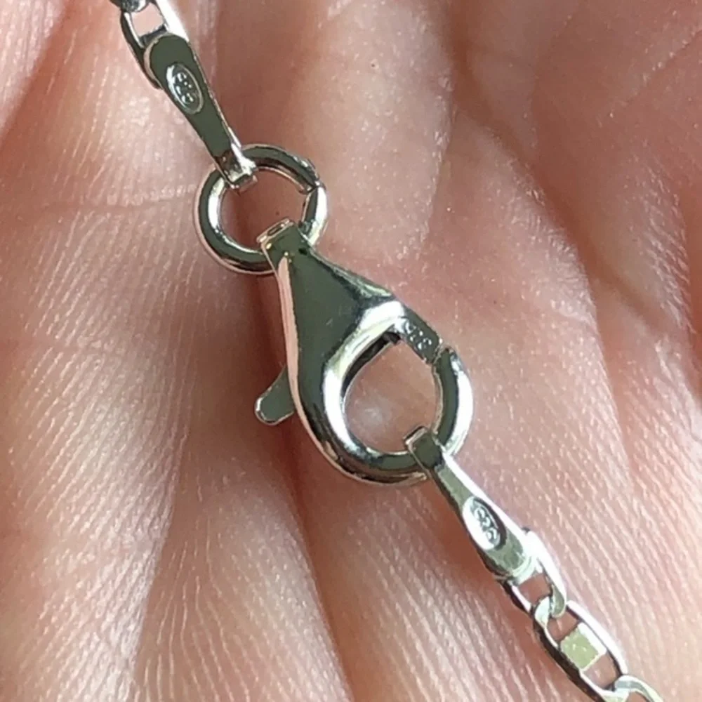 Men’s 24” Solid 925 Sterling Silver Mariner Style Chain Necklace NWT